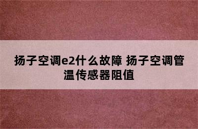 扬子空调e2什么故障 扬子空调管温传感器阻值